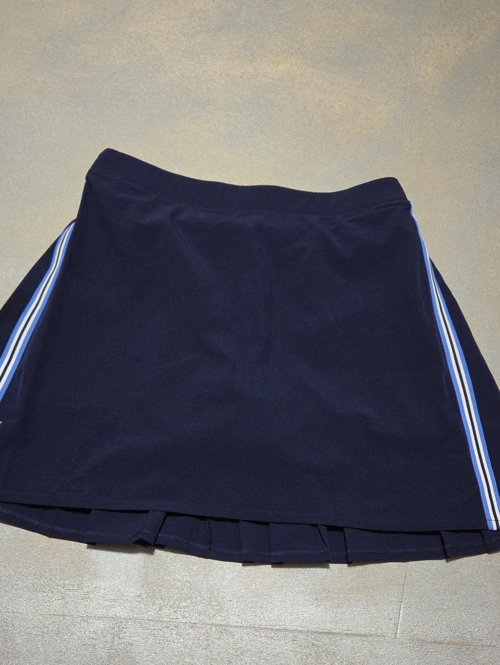 Ralph Lauren Navy Tennis Skort with Light Blue and White Side Stripes